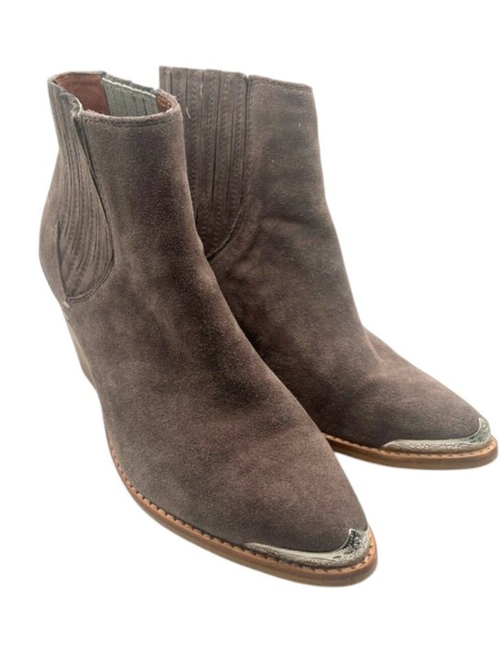 Catherine Malandrino 8.5 Western Booties Silver Tip Coastal Cowgirl Boho